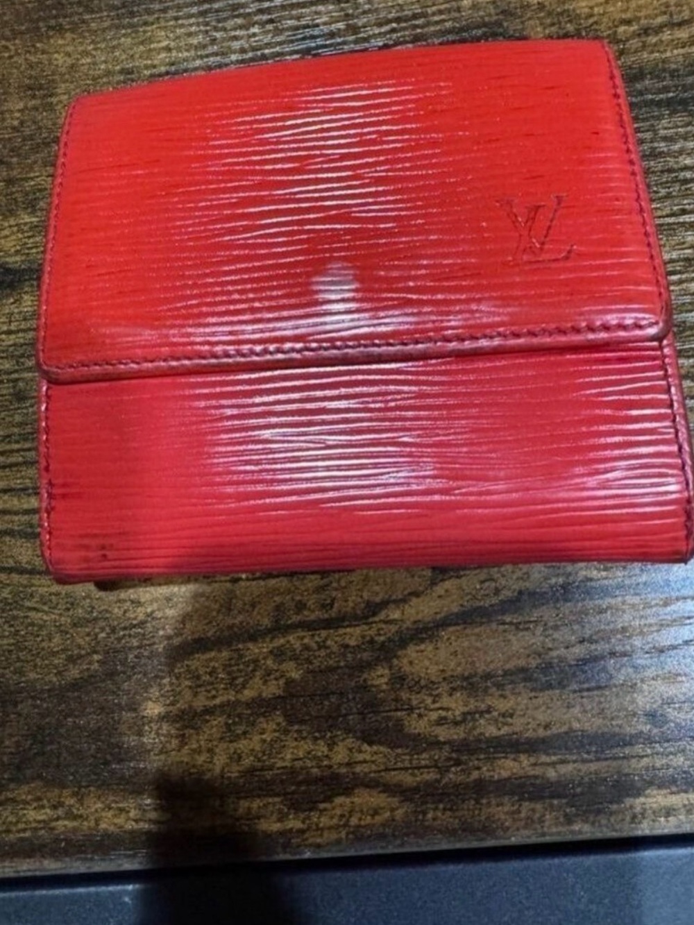 Louis Vuitton Red Epi Fold Wallet vintage